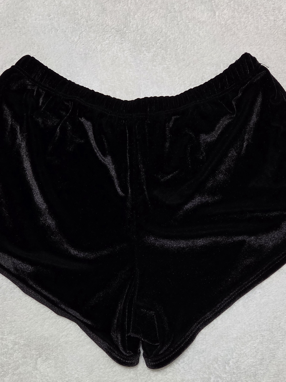 John Galt/Brandy Melville Juniors Dolphin Shorts One Size Black Velour